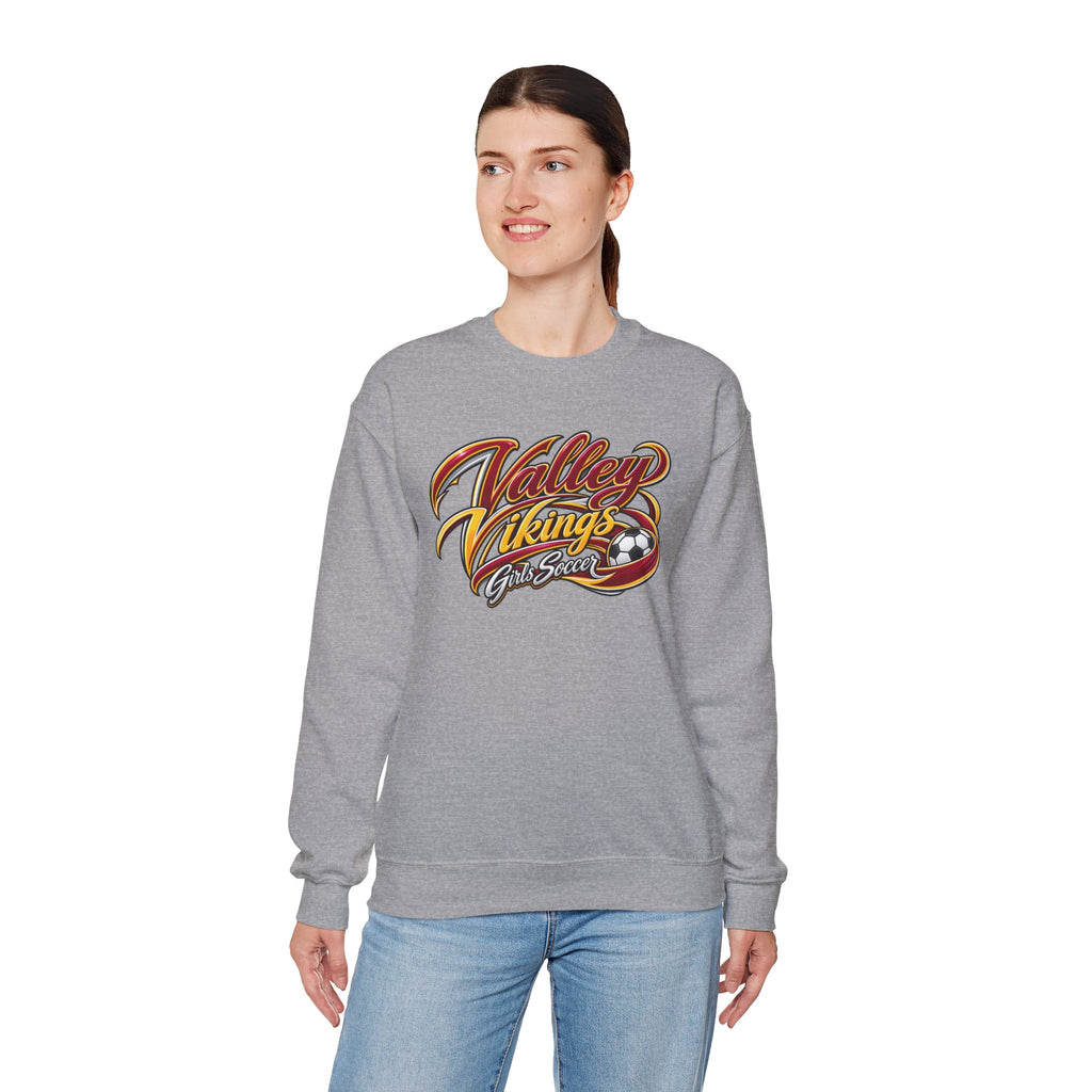 Valley Vikings Girls Soccer Spirit Fleece Crewneck Sweatshirt