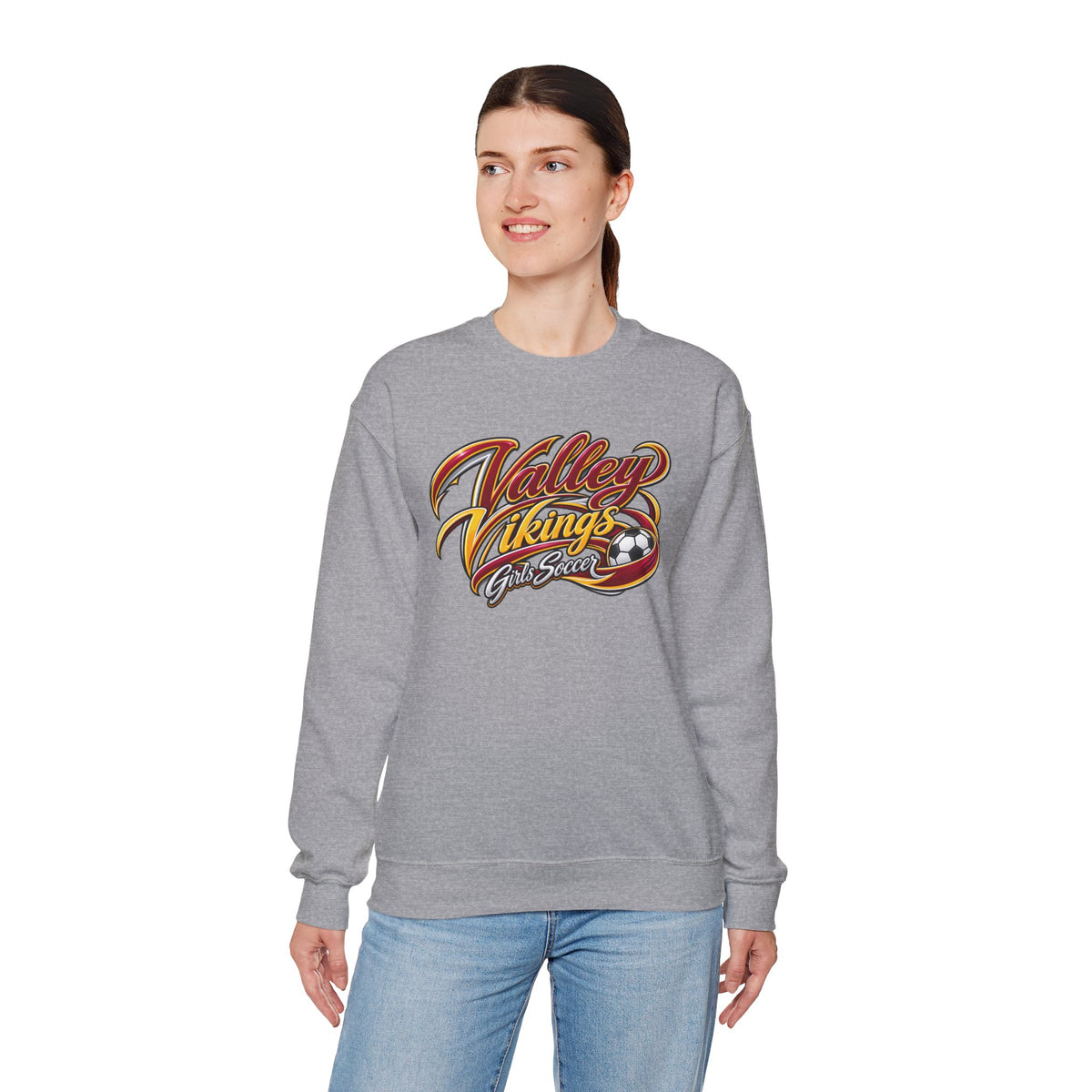 Valley Vikings Girls Soccer Spirit Fleece Crewneck Sweatshirt