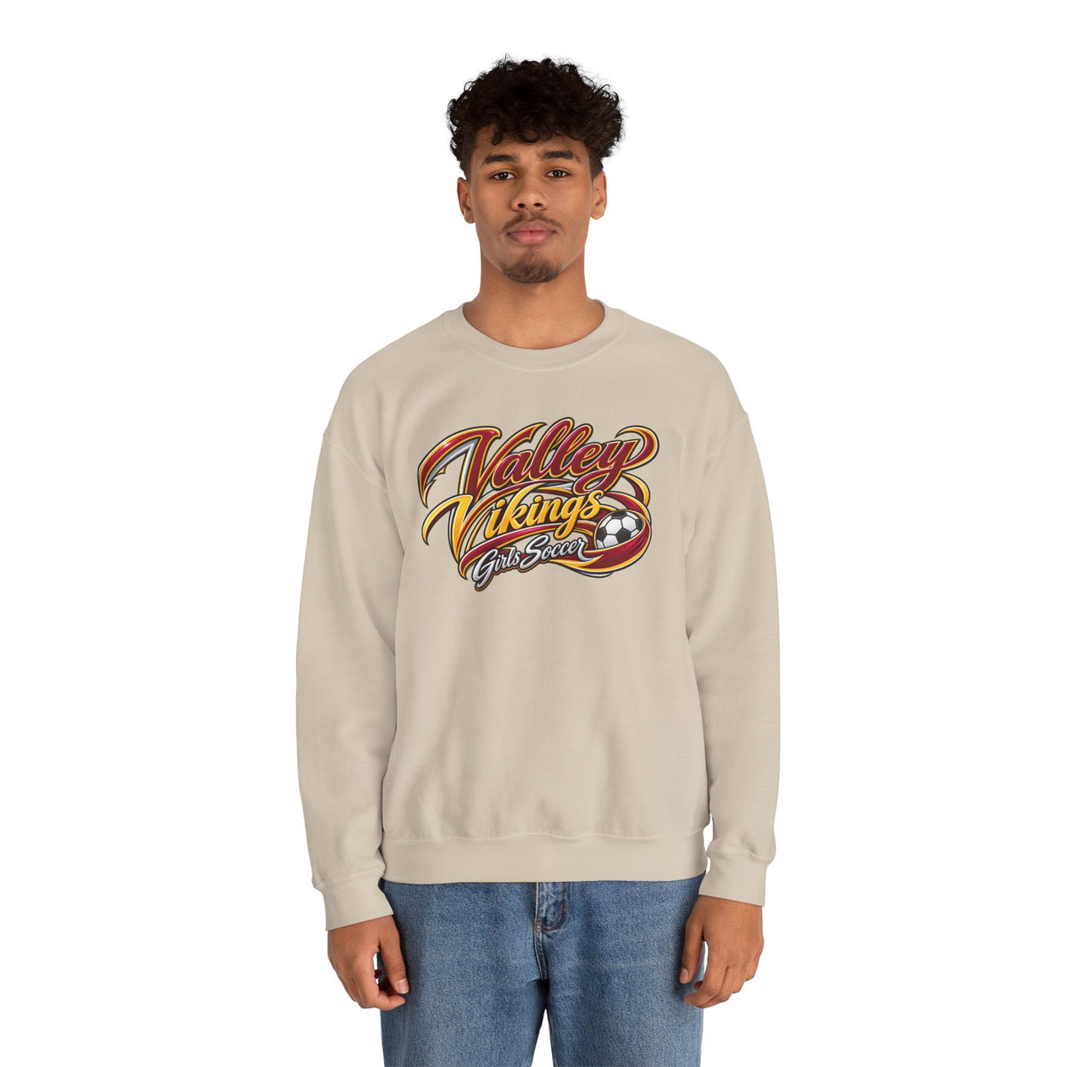 Valley Vikings Girls Soccer Spirit Fleece Crewneck Sweatshirt