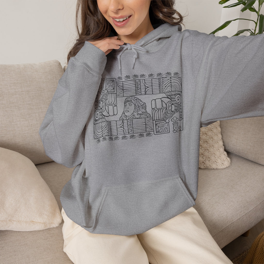 Aztec Wall (Black) – Original Hand-Drawn Aztec Wear Hoodie