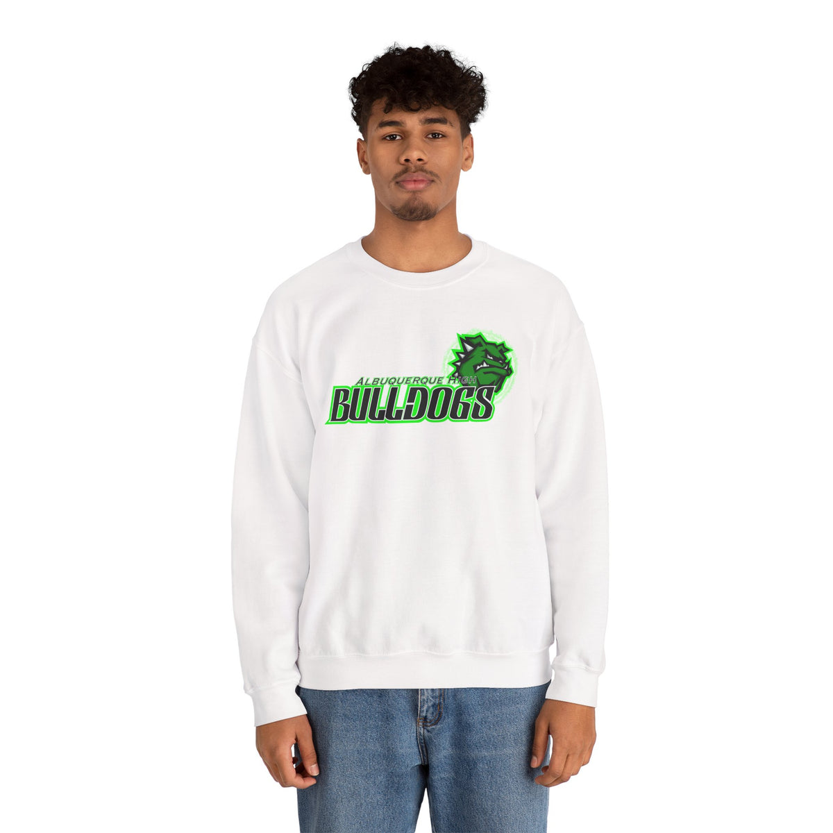 Albuquerque Bulldogs Athletic Mascot Spirit Fleece Crewneck Sweatshirt