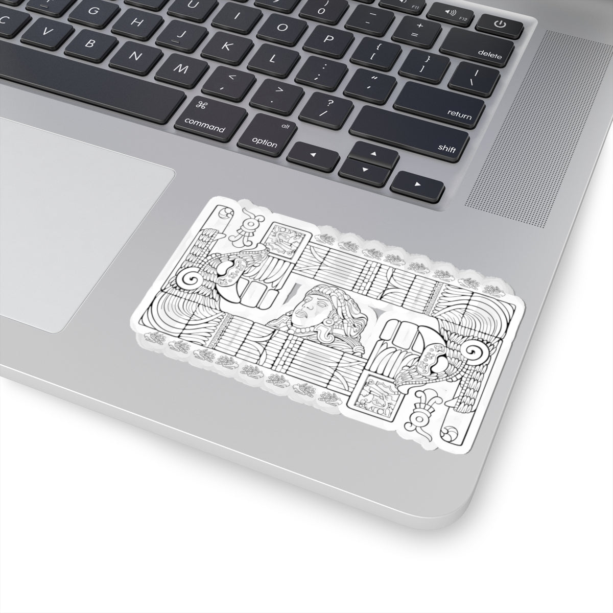 Aztec Wall (Black) – Original Hand-Drawn Aztec Wear Vinyl Kiss-Cut Sticker