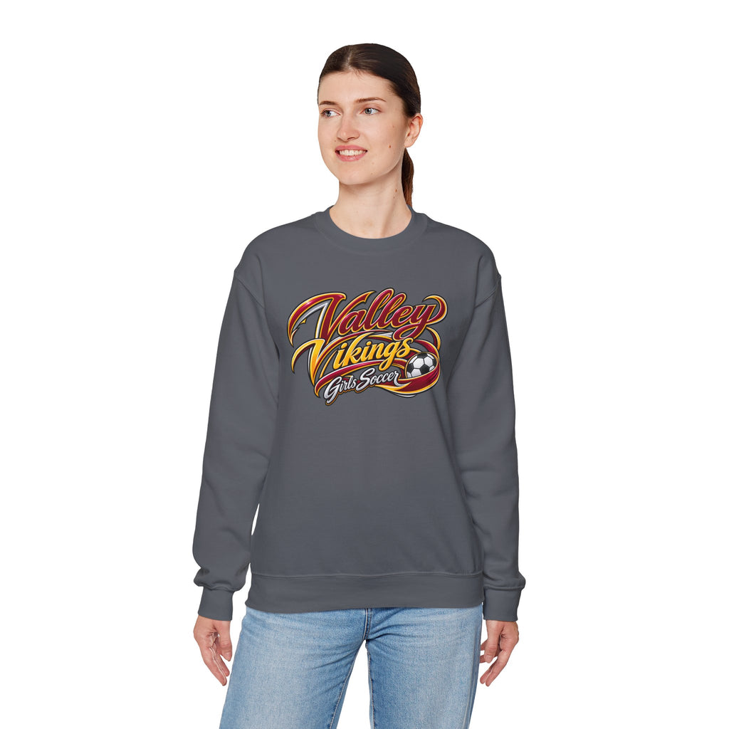 Valley Vikings Girls Soccer Spirit Fleece Crewneck Sweatshirt