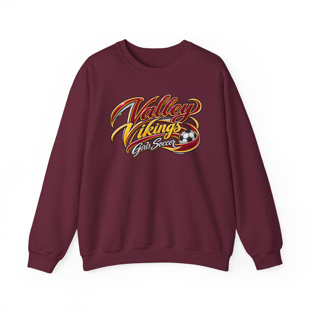 Valley Vikings Girls Soccer Spirit Fleece Crewneck Sweatshirt