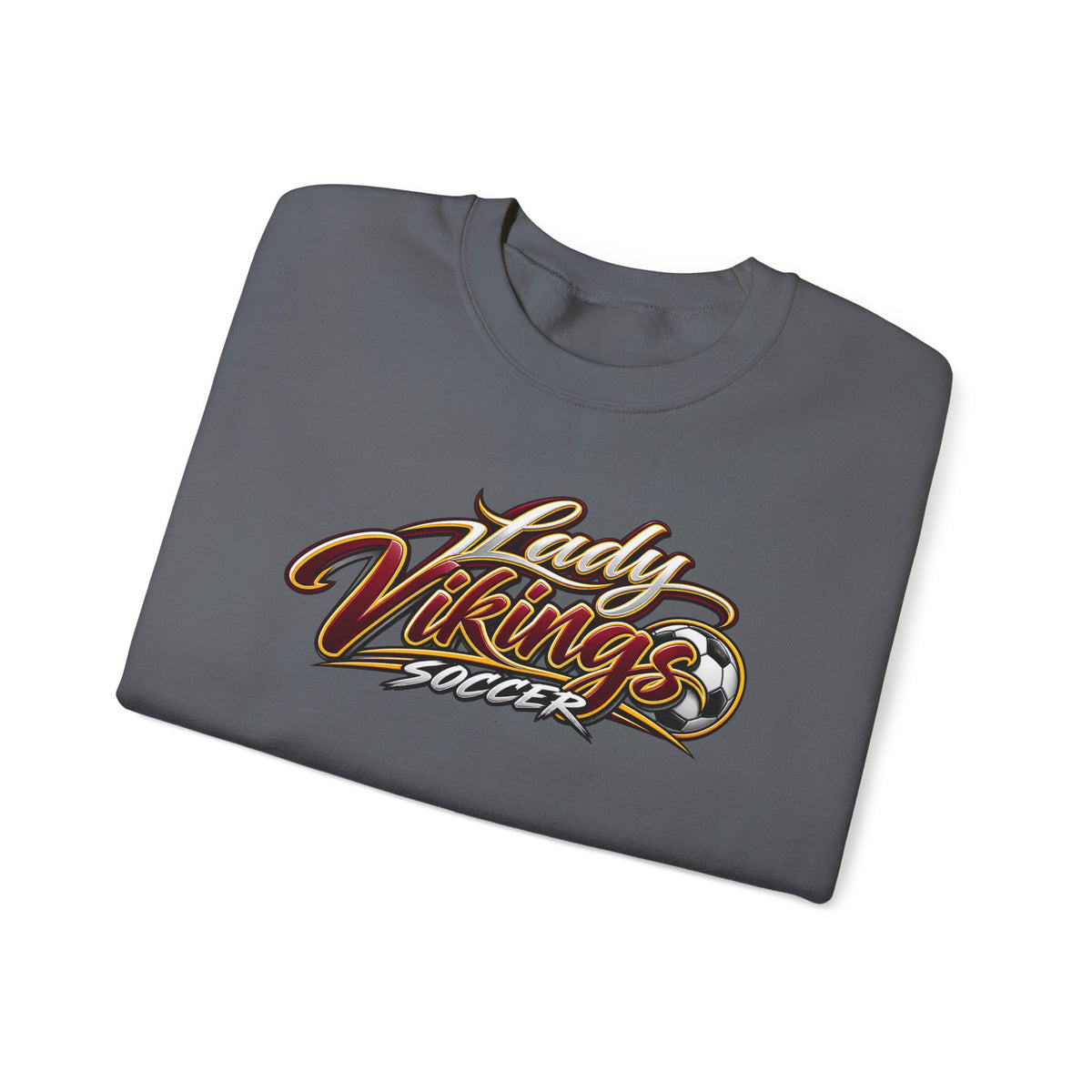 Valley Lady Vikings Soccer Script Spirit Fleece Crewneck Sweatshirt