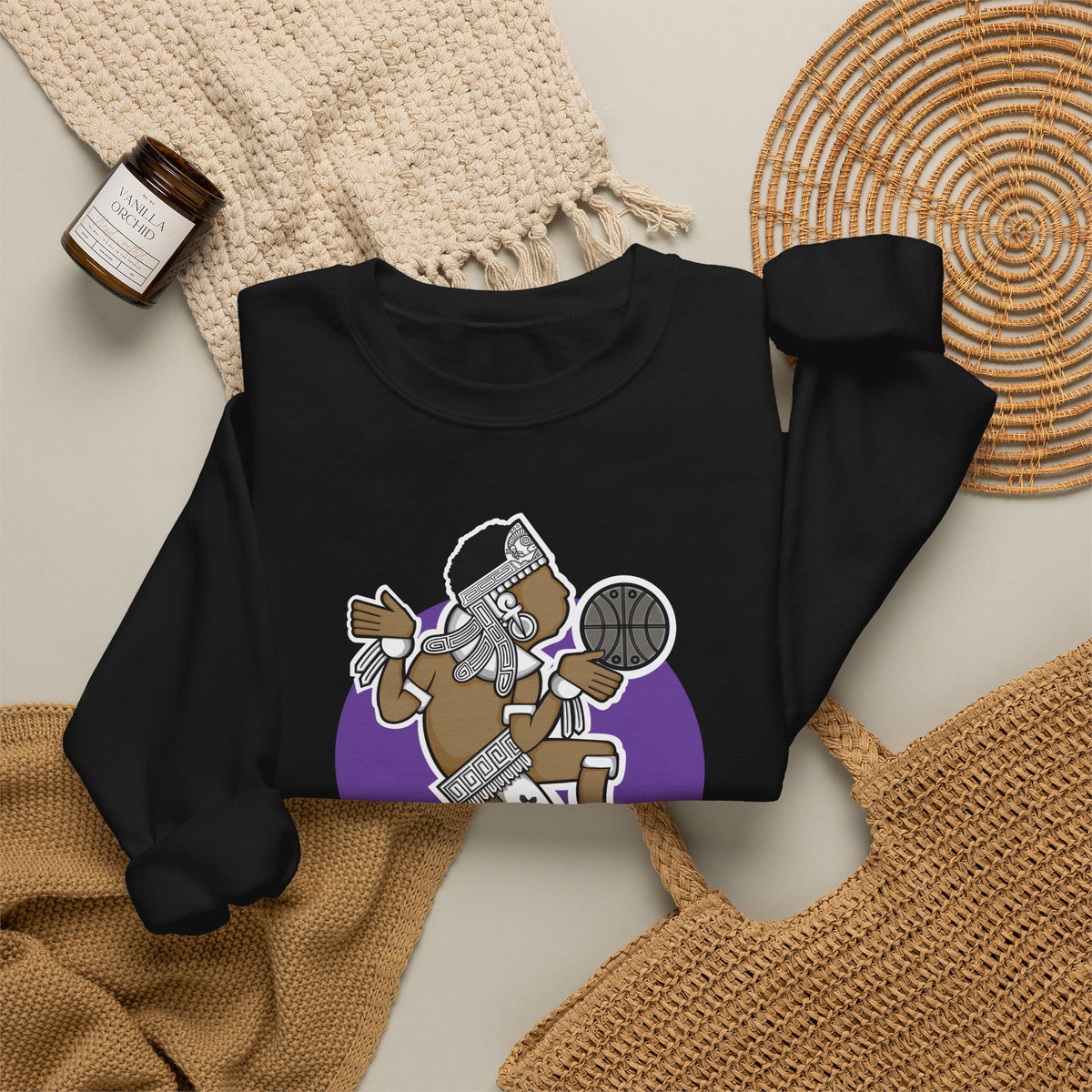 Aztec Hooper (Purple) – Original Aztec Wear Basketball Fleece Crewneck Sweatshirt