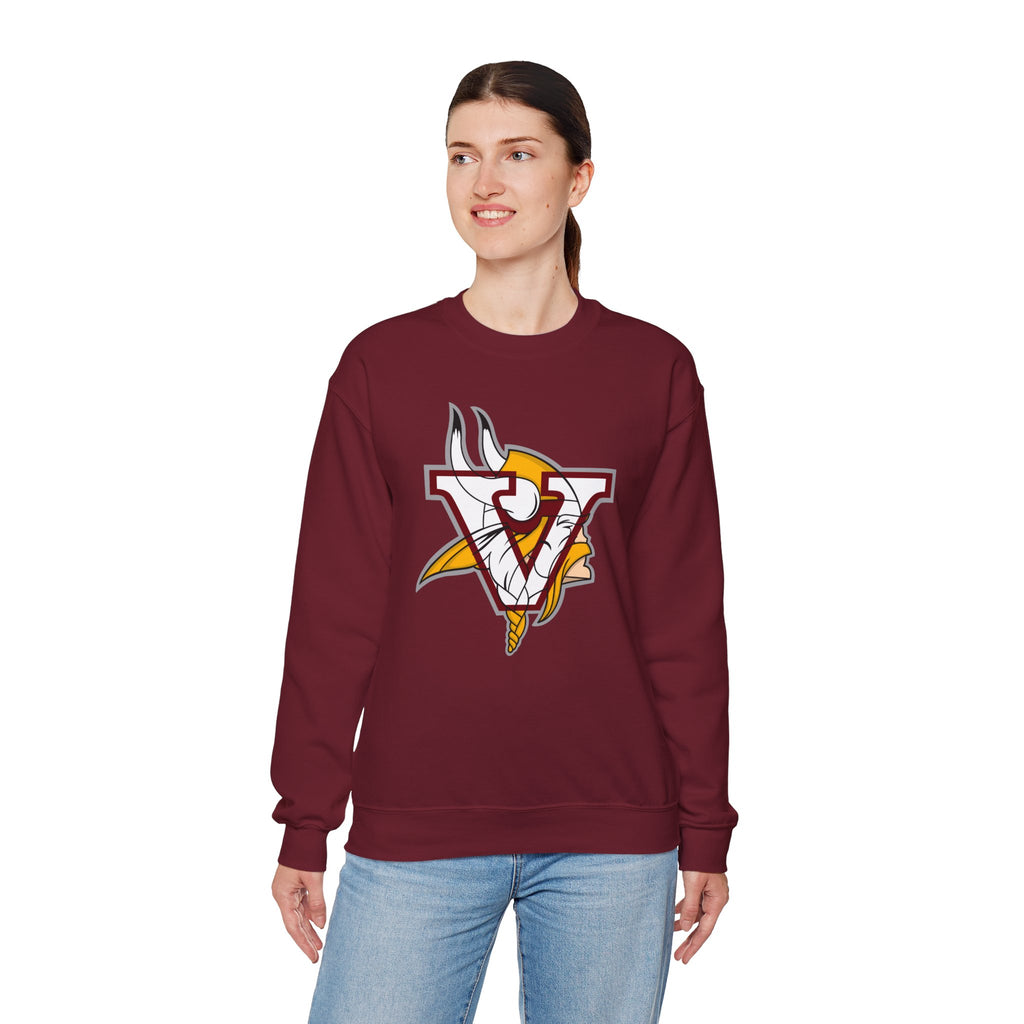Valley Vikings Classic Logo Spirit Fleece Crewneck Sweatshirt
