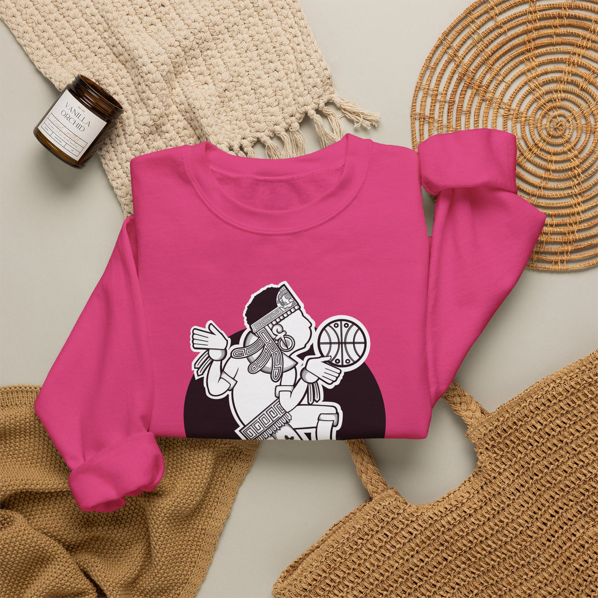 Aztec Hooper (Black & White) – Original Aztec Wear Basketball Fleece Crewneck Sweatshirt