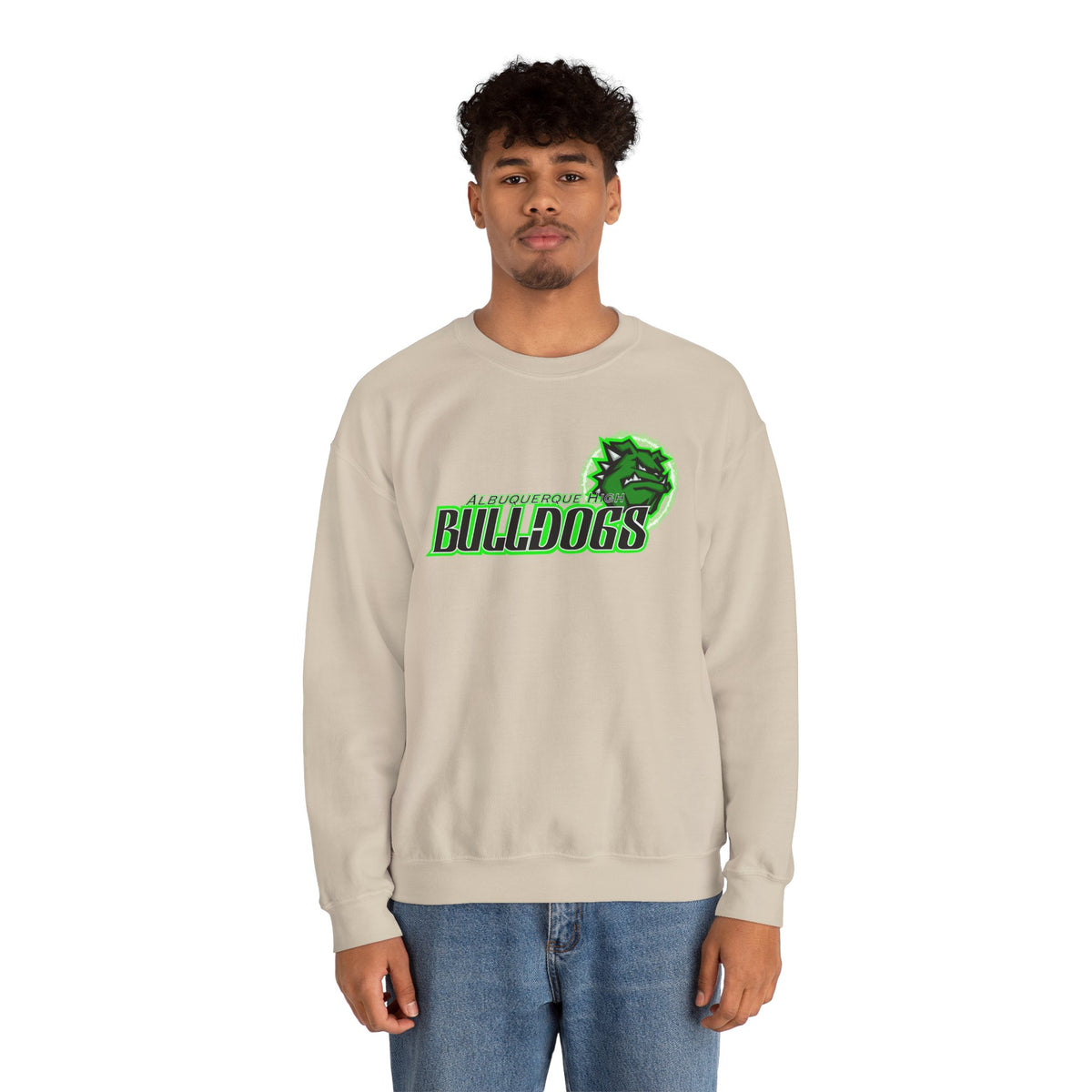 Albuquerque Bulldogs Athletic Mascot Spirit Fleece Crewneck Sweatshirt