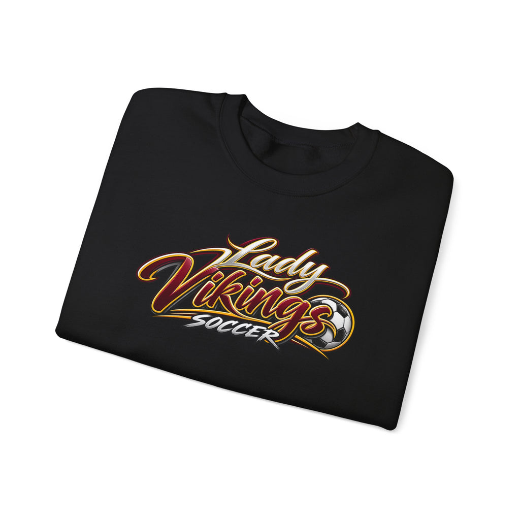 Valley Lady Vikings Soccer Script Spirit Fleece Crewneck Sweatshirt