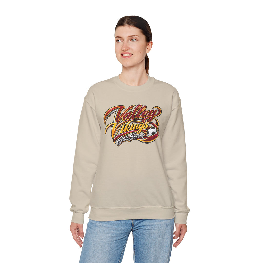 Valley Vikings Girls Soccer Spirit Fleece Crewneck Sweatshirt