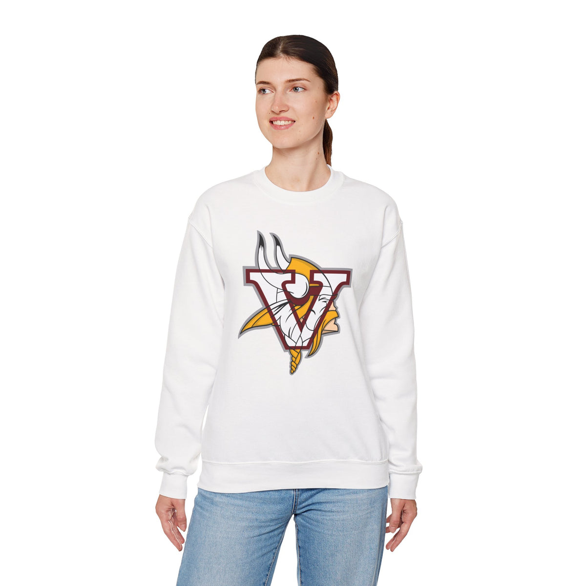 Valley Vikings Classic Logo Spirit Fleece Crewneck Sweatshirt