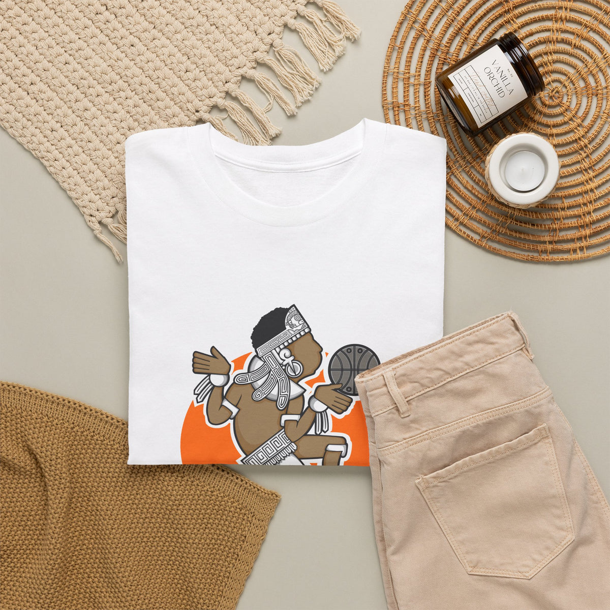 Aztec Hooper (Orange) – Original Aztec Wear Basketball T-Shirt