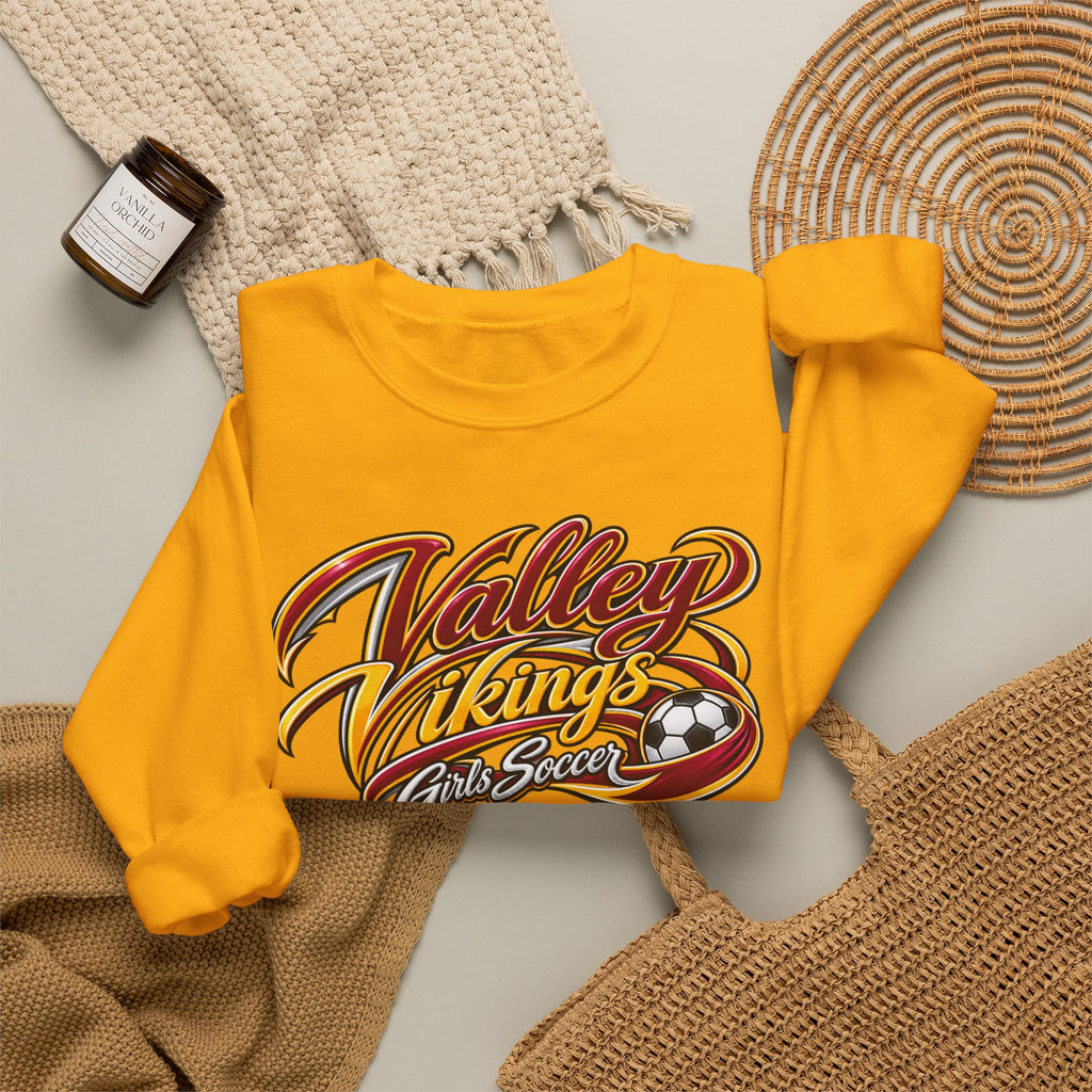 Valley Vikings Girls Soccer Spirit Fleece Crewneck Sweatshirt