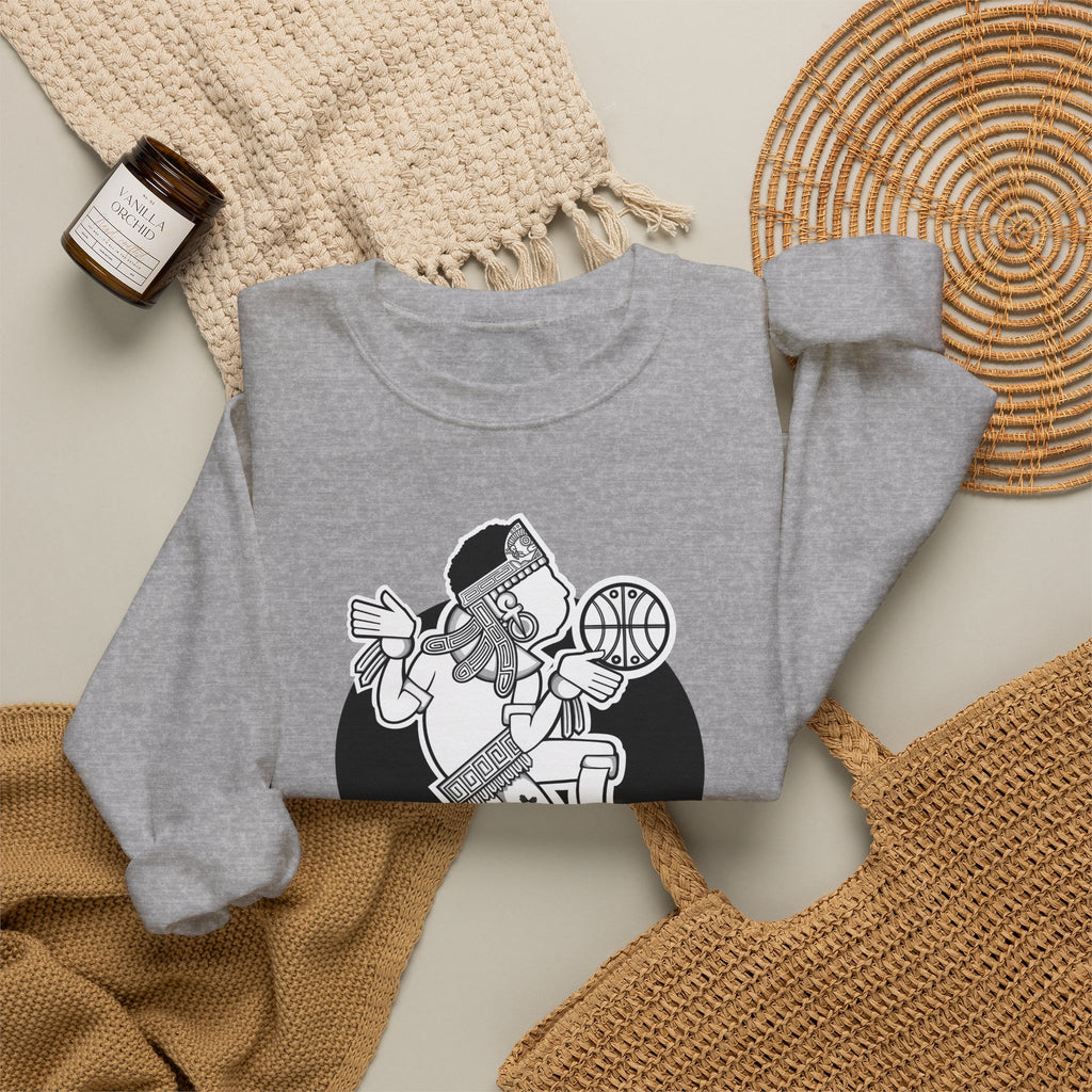 Aztec Hooper (Black & White) – Original Aztec Wear Basketball Fleece Crewneck Sweatshirt