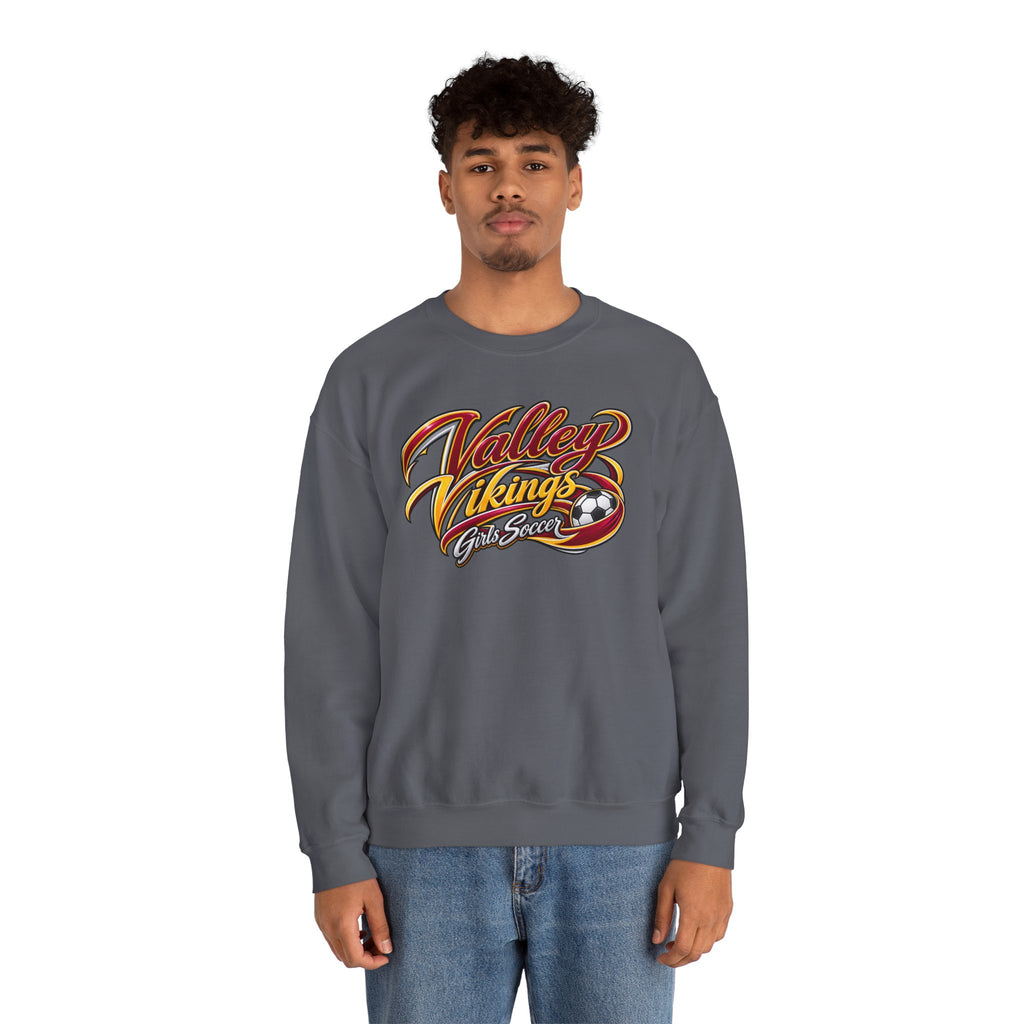 Valley Vikings Girls Soccer Spirit Fleece Crewneck Sweatshirt