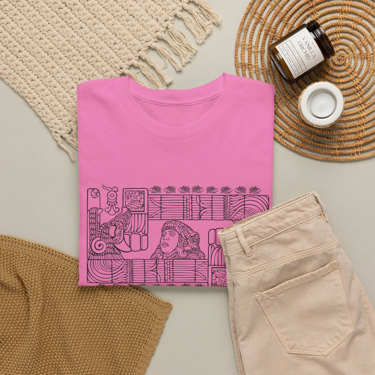 Aztec Wall (Black) – Original Hand-Drawn Aztec Wear T-Shirt