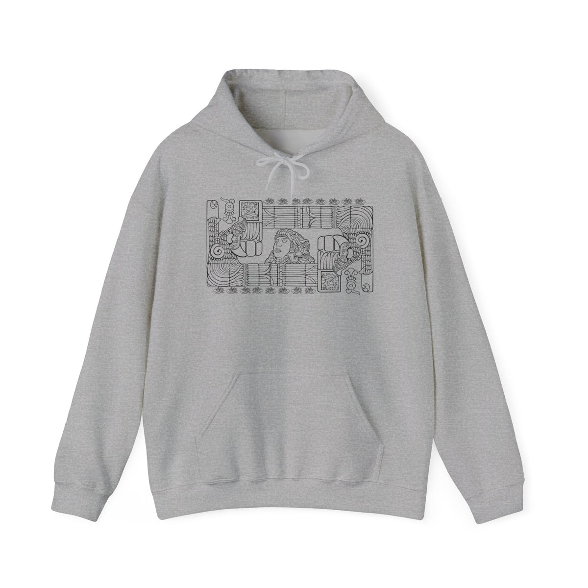 Aztec Wall (Black) – Original Hand-Drawn Aztec Wear Hoodie