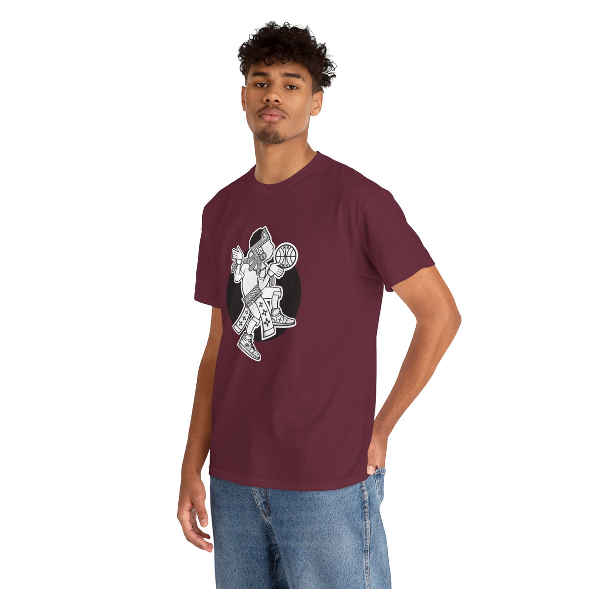 Aztec Hooper (Black & White) – Original Aztec Wear Basketball T-Shirt