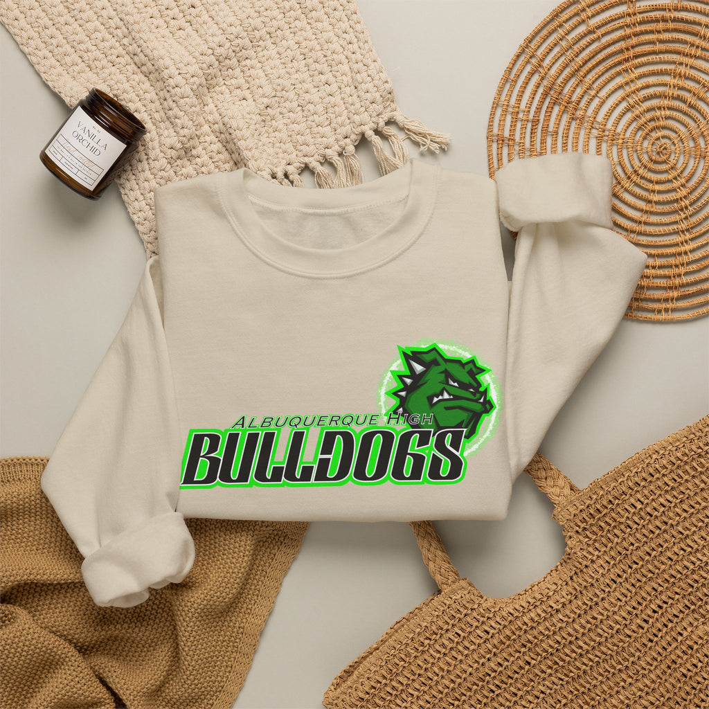 Albuquerque Bulldogs Athletic Mascot Spirit Fleece Crewneck Sweatshirt