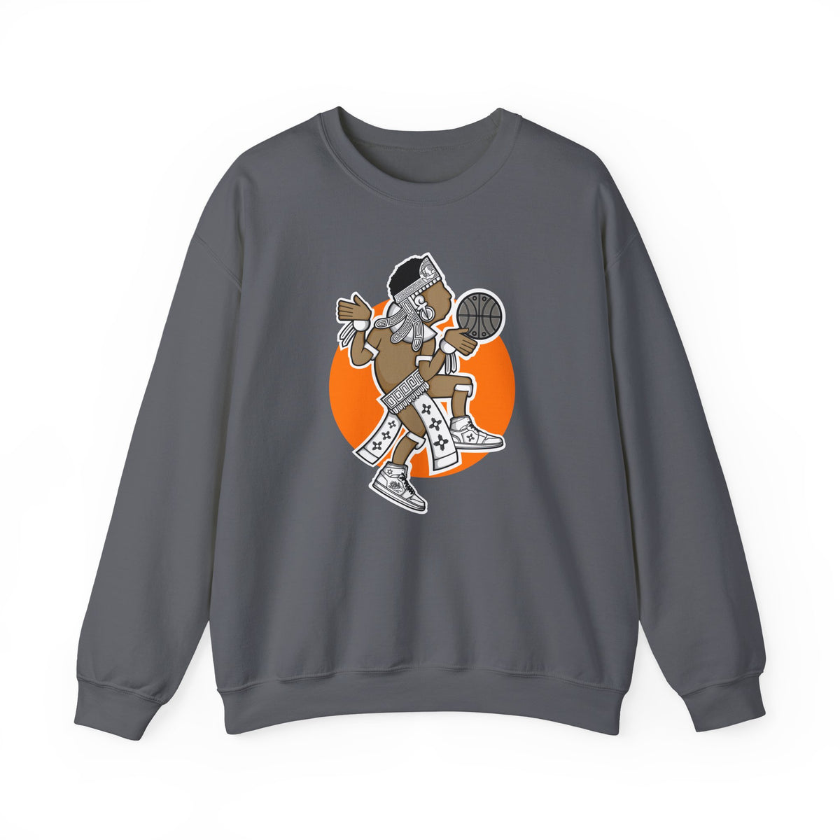 Aztec Hooper (Orange) – Original Aztec Wear Basketball Fleece Crewneck Sweatshirt